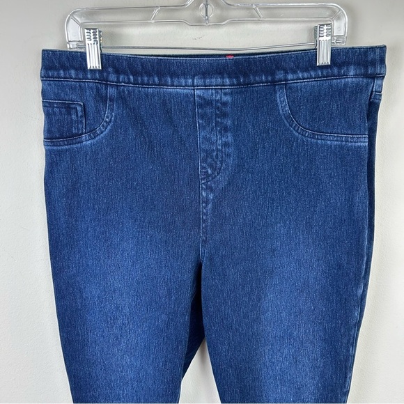 Spanx pull-on dark wash jean jogging pants "Jean-ish ankle leggings" size: 1X - Picture 2 of 9